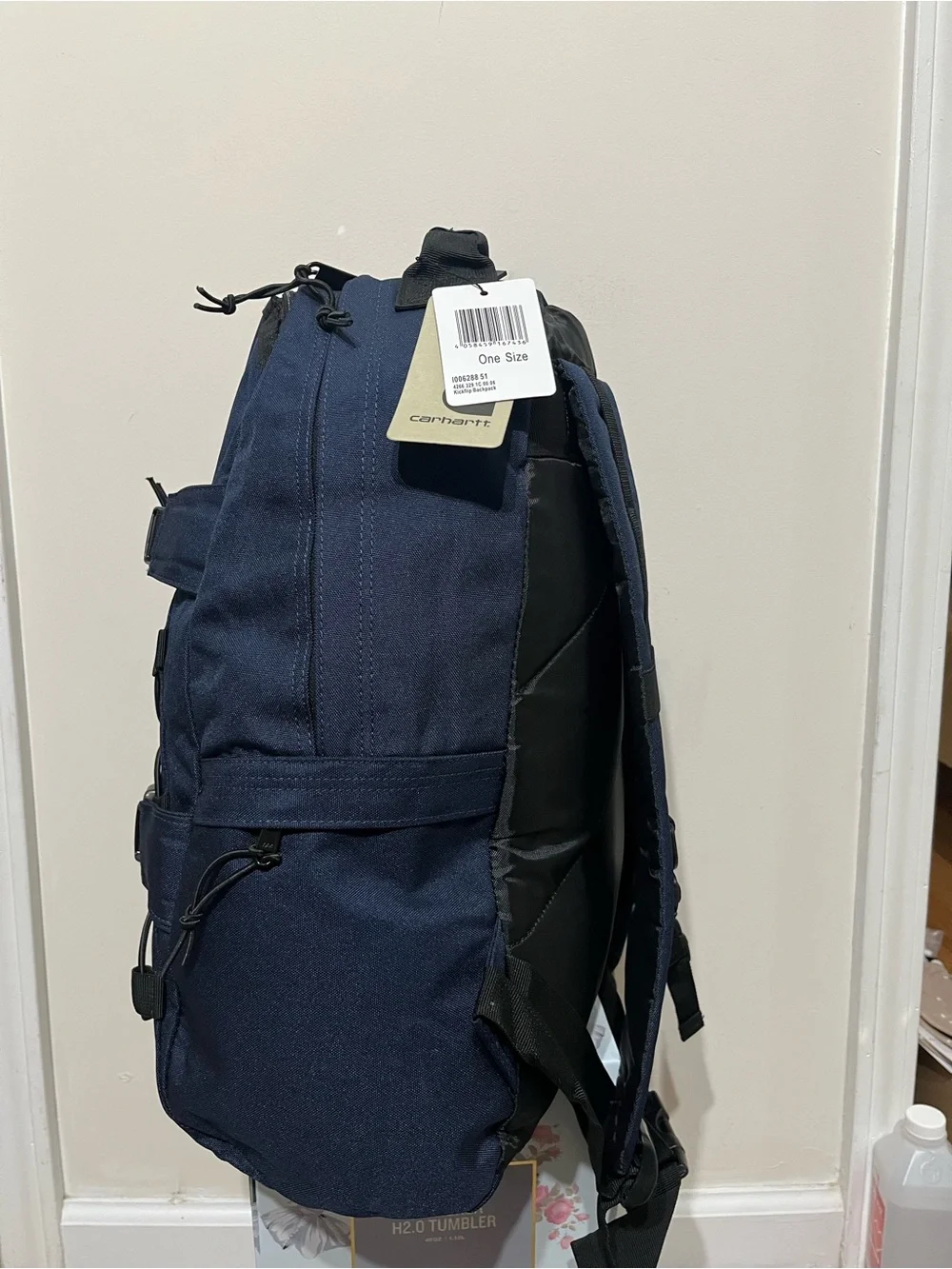 Carhartt Navy Blue Men's Rugged Outdoor Backpack with Front Bungee